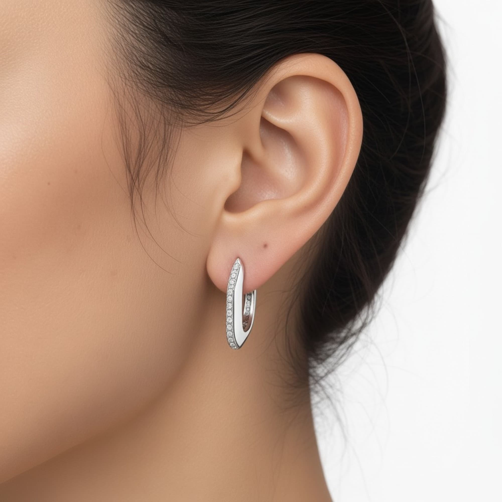 Brinco Argola Abaulada Prateado — miniatura 2