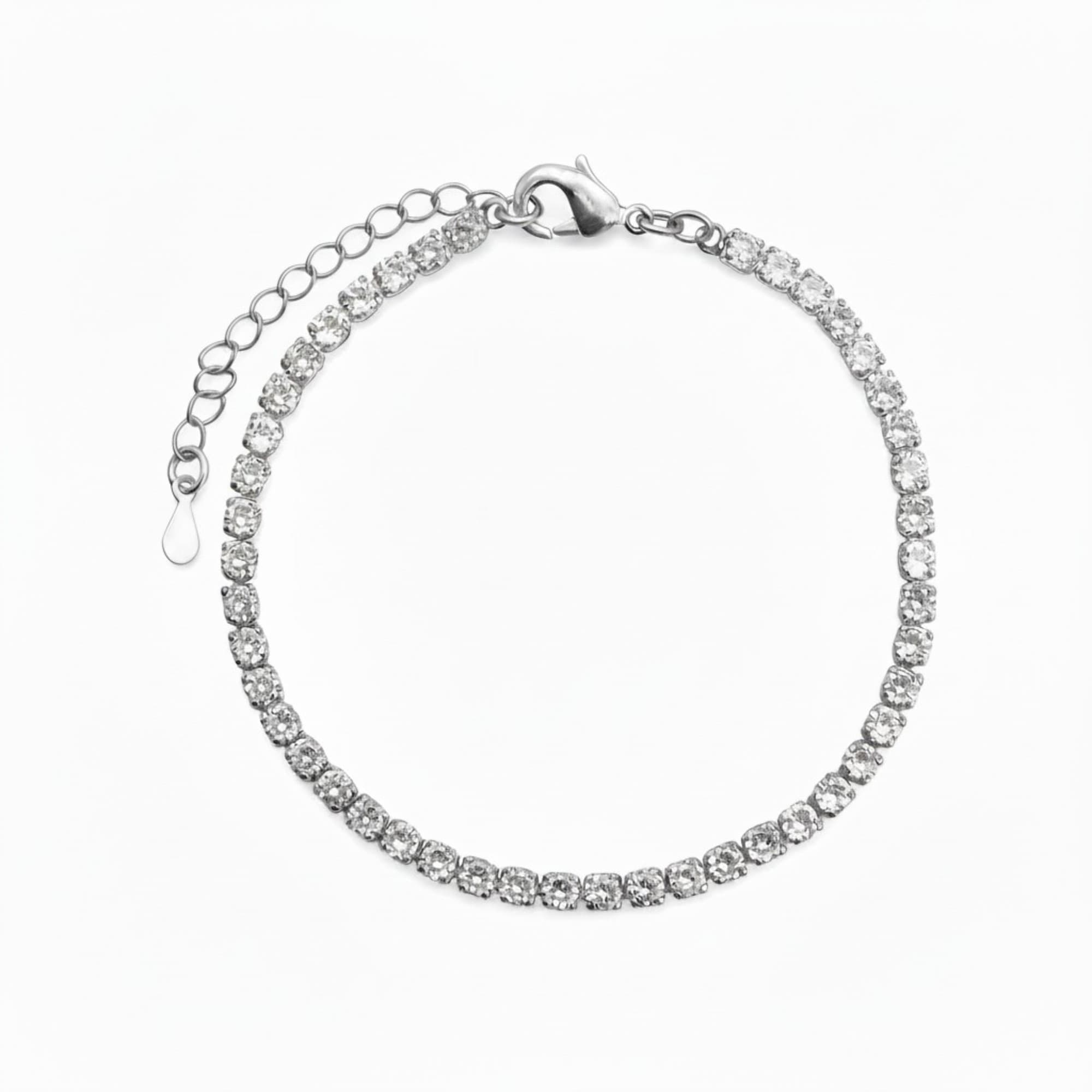 Pulseira Riviera Cristal Prateado