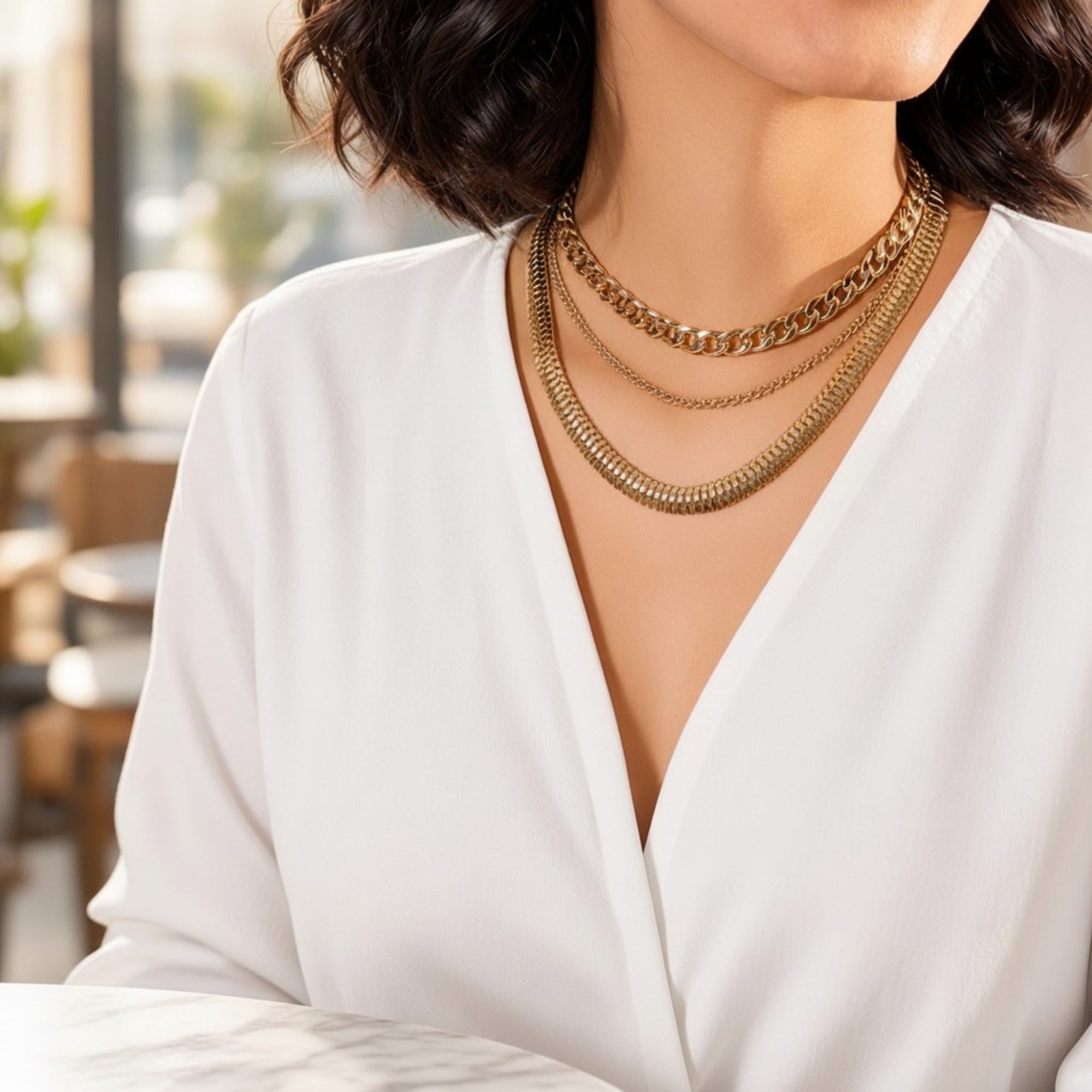 Choker Malha Dupla Dourado – imagem 2