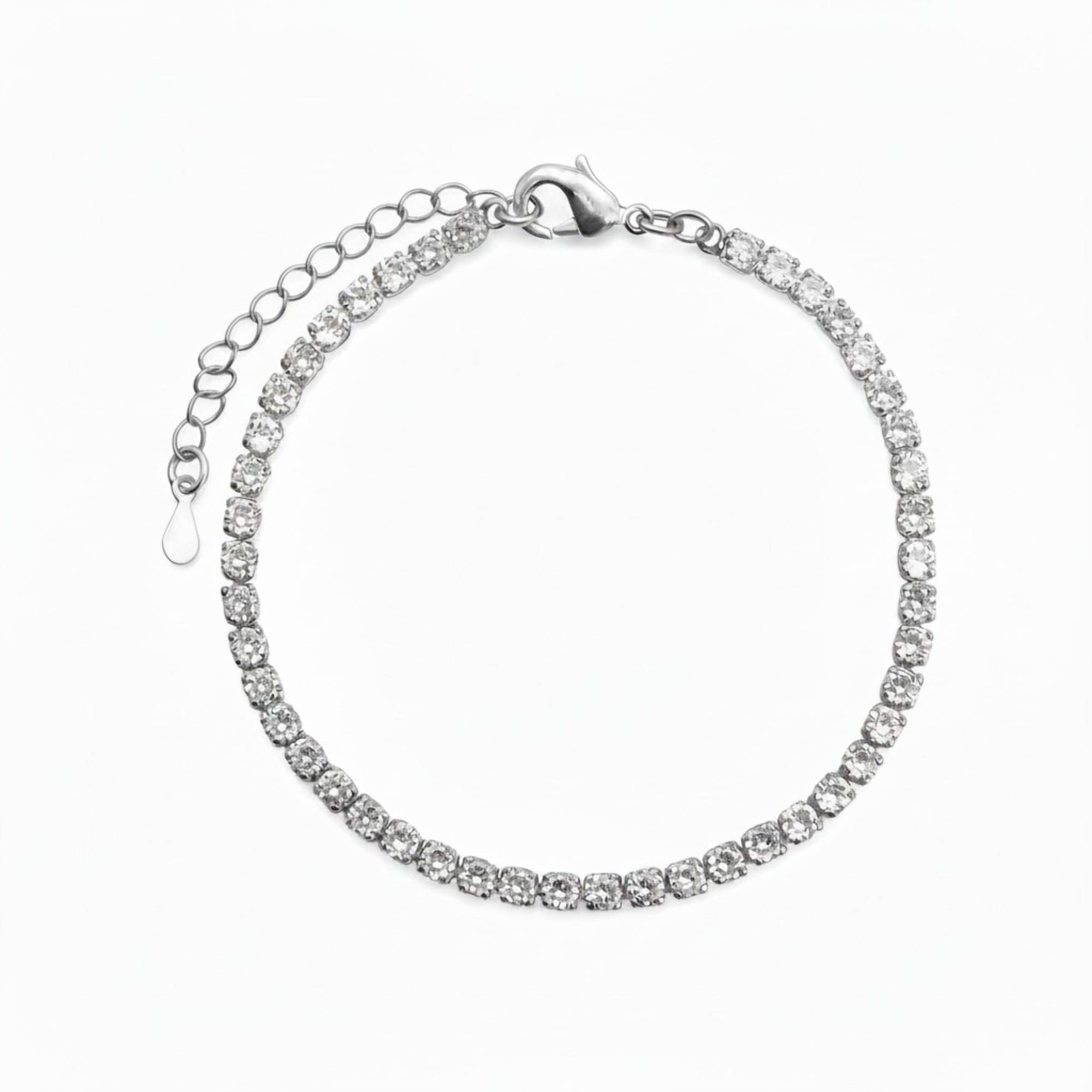Pulseira Riviera Cristal Prateado